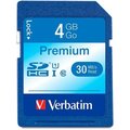 Verbatim Americas Verbatim¬Æ Premium SDHC Memory Card, UHS-I Class 10, 4 GB, Blue 96171
